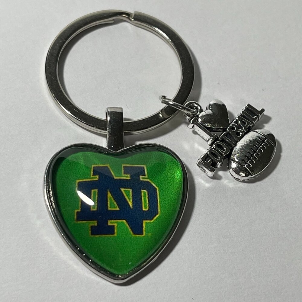 Notre Dame Fighting Irish NCAA I Love Football Keychain NEW!!